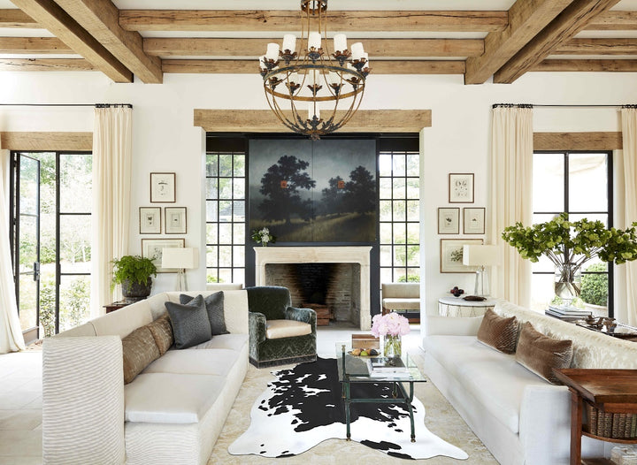 Black and White X-Large Brazilian Cowhide Rug 7'4"H x 6'3"W #A44094 by Hudson Hides