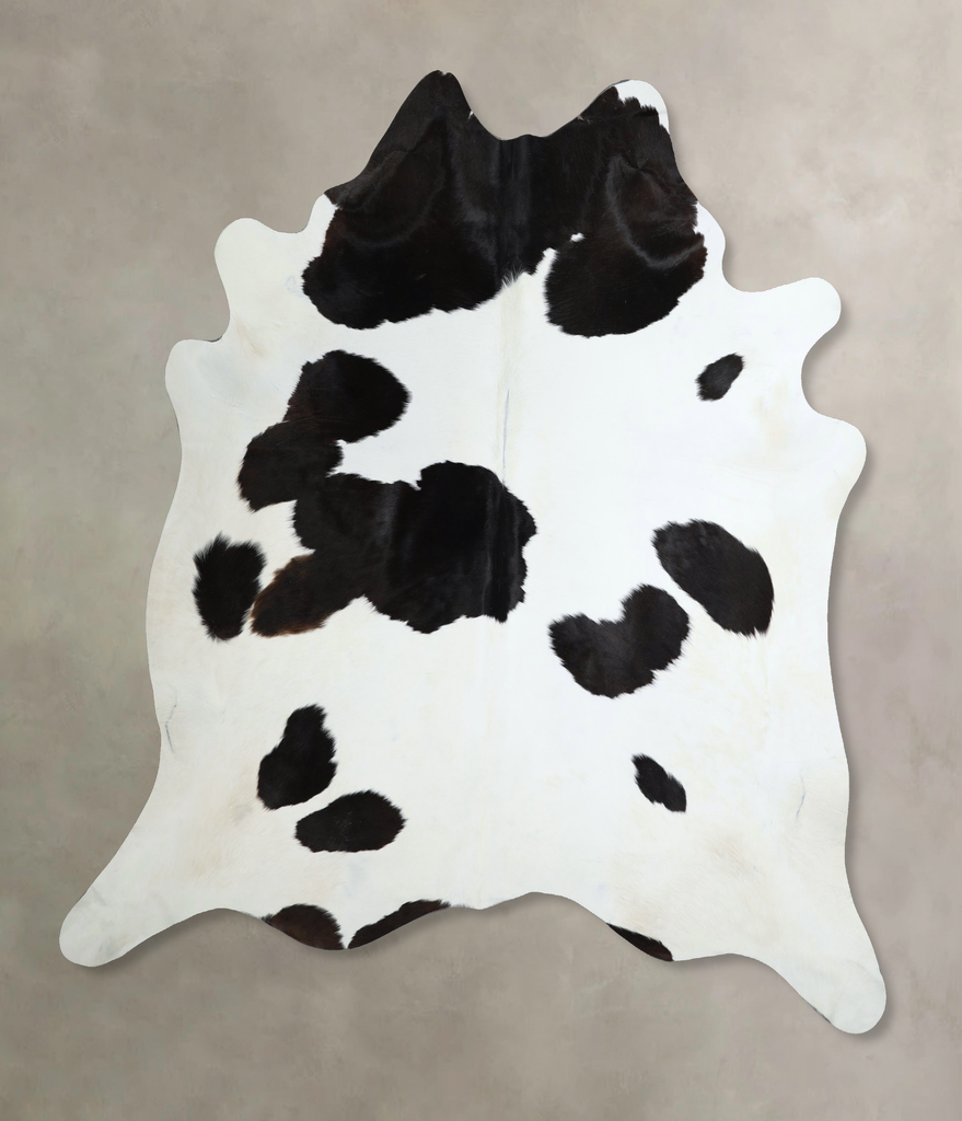 Black and White XX-Large Brazilian Cowhide Rug 7'3"H x 6'11"W #A44095 by Hudson Hides