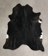 Solid Black XX-Large Brazilian Cowhide Rug 7'7"H x 7'3"W #A44099 by Hudson Hides