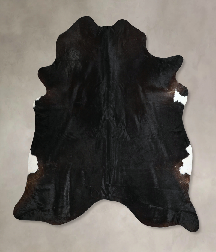 Solid Black XX-Large Brazilian Cowhide Rug 7'7"H x 7'3"W #A44099 by Hudson Hides