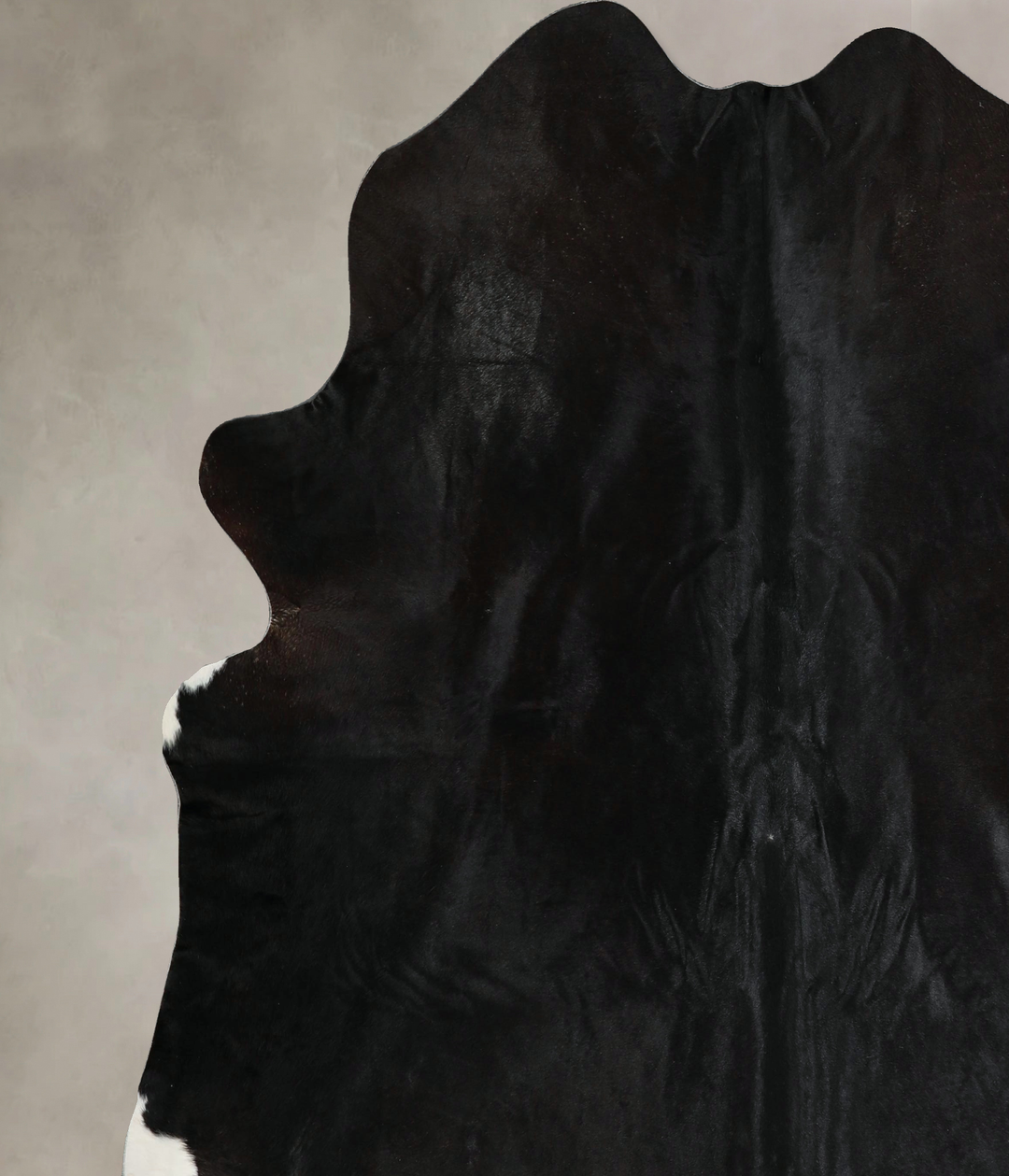 Solid Black XX-Large Brazilian Cowhide Rug 7'7"H x 7'3"W #A44099 by Hu