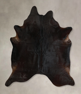 Solid Black X-Large Brazilian Cowhide Rug 7'4"H x 6'6"W #A44100 by Hudson Hides