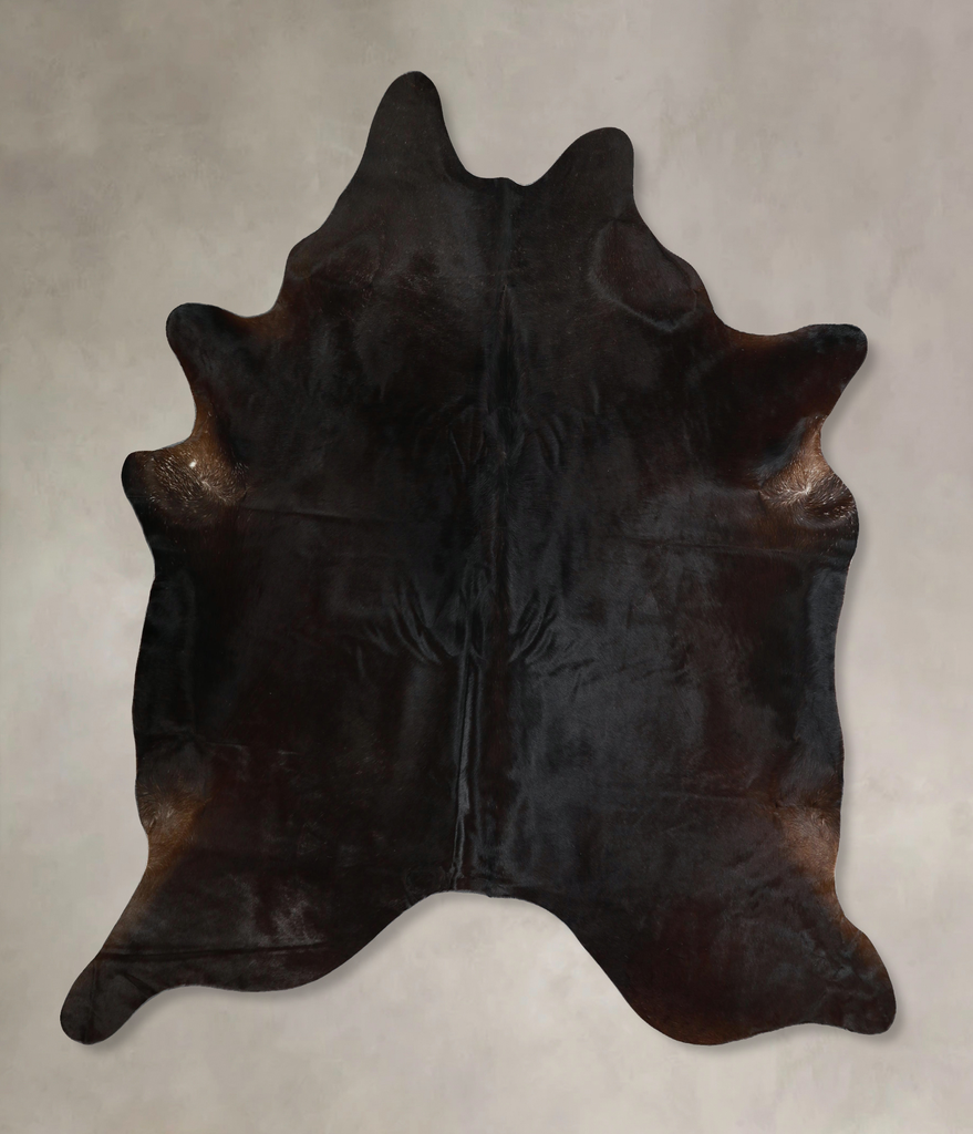 Solid Black X-Large Brazilian Cowhide Rug 7'4"H x 6'6"W #A44100 by Hudson Hides