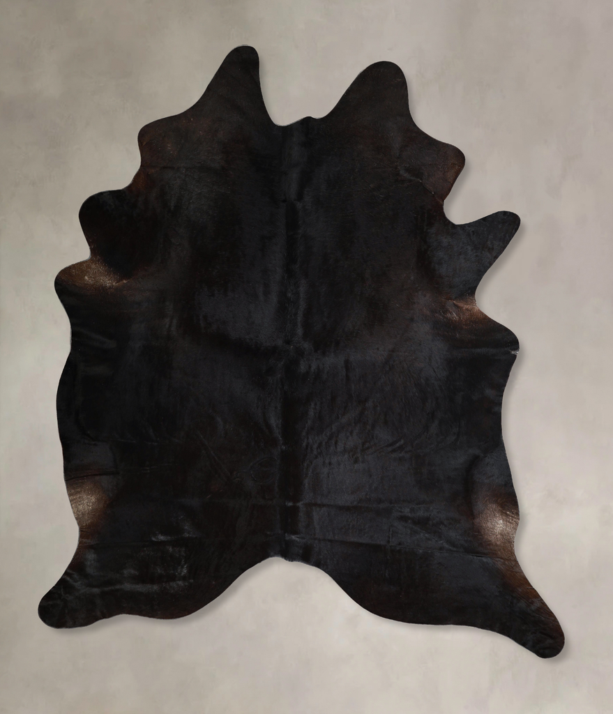 Solid Black XX-Large Brazilian Cowhide Rug 8'4"H x 6'5"W #A44101 by Hudson Hides