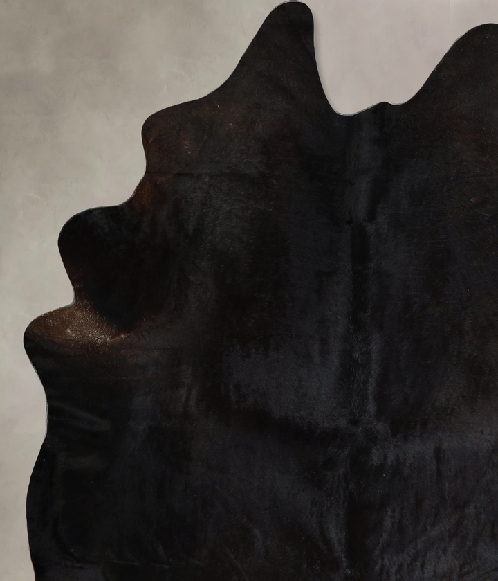 Solid Black XX-Large Brazilian Cowhide Rug 8'4"H x 6'5"W #A44101 by Hudson Hides