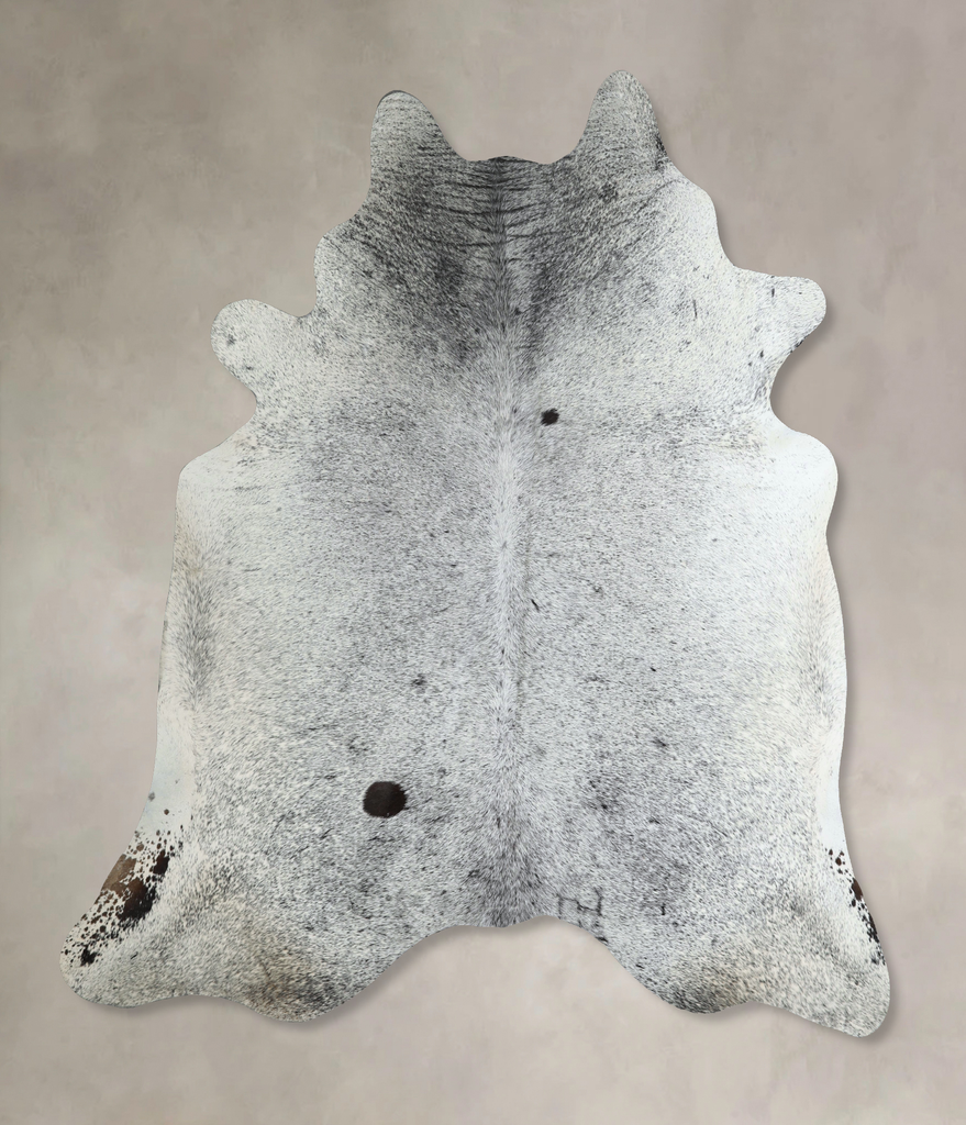 Salt and Pepper Black X-Large Brazilian Cowhide Rug 7'5"H x 6'8"W #A44104 by Hudson Hides