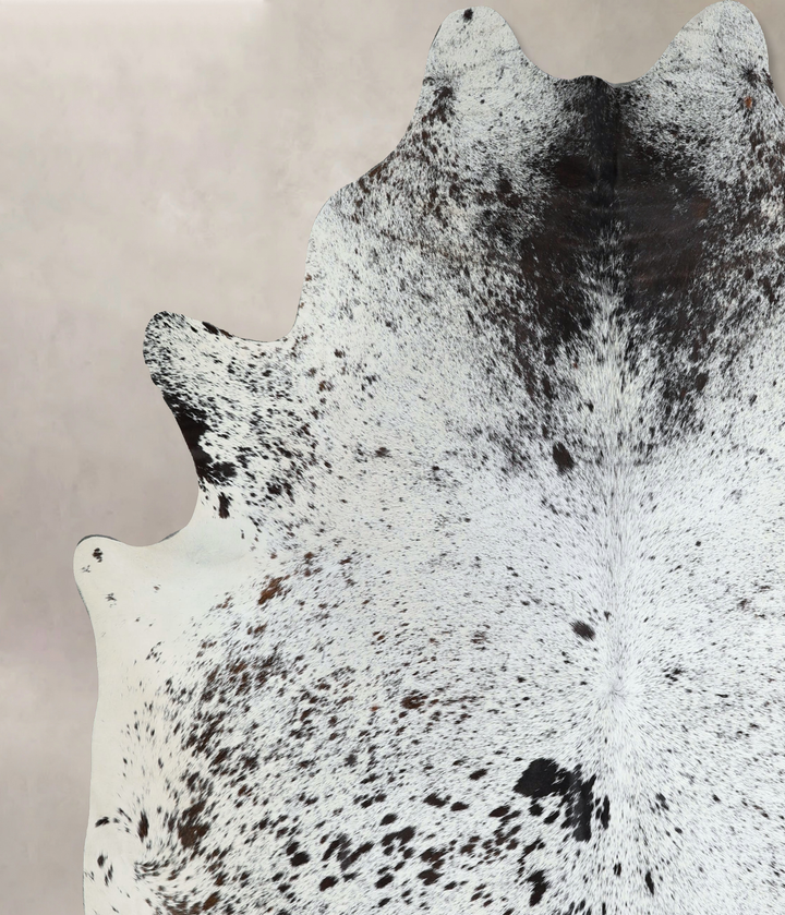 Salt and Pepper Black XX-Large Brazilian Cowhide Rug 7'10"H x 6'11"W #A44105 by Hudson Hides