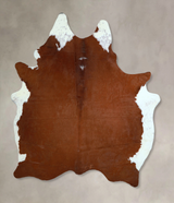 Brown and White Regular X-Large Brazilian Cowhide Rug 7'3"H x 5'8"W #A44114 by Hudson Hides