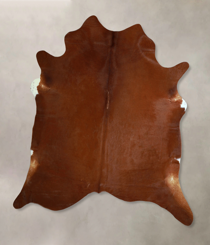 Solid Brown X-Large Brazilian Cowhide Rug 7'1"H x 6'4"W #A44118 by Hudson Hides