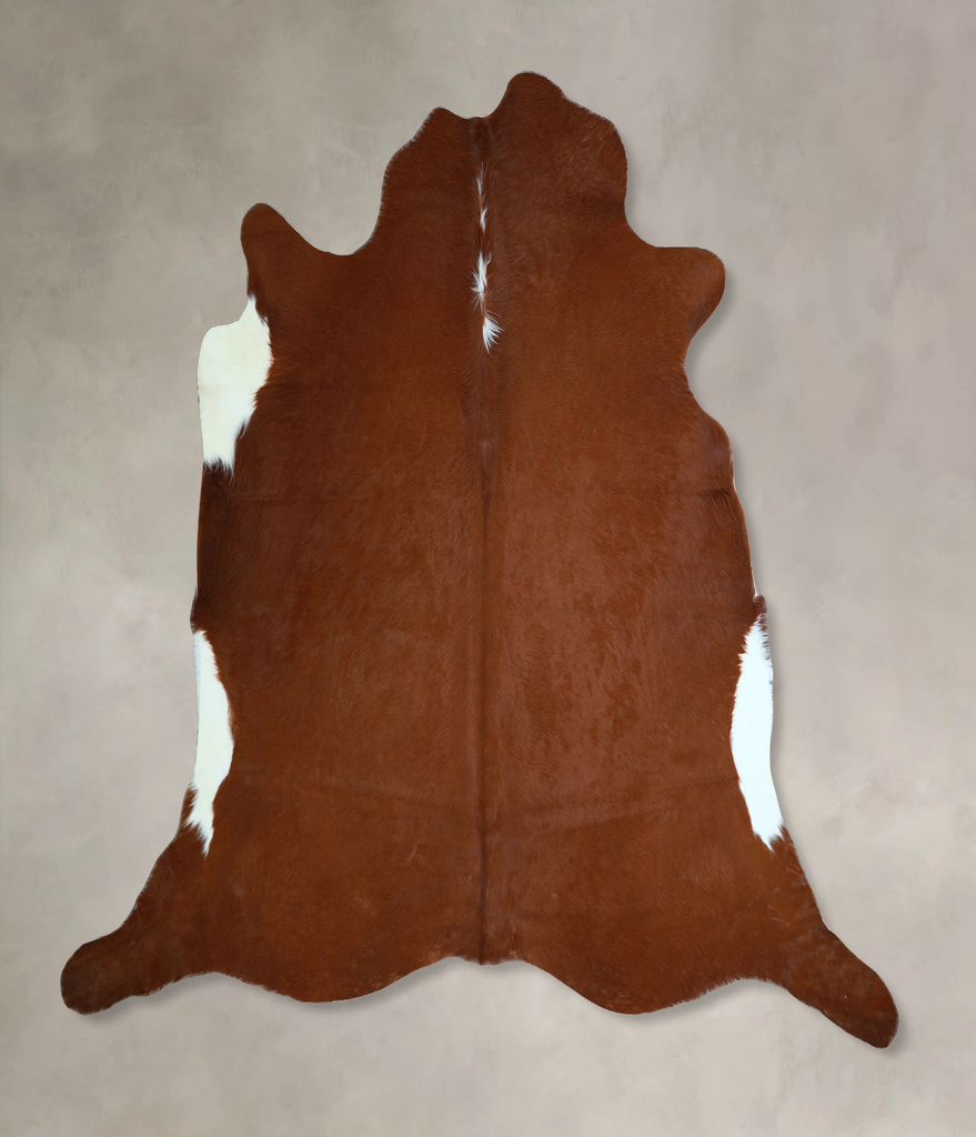 Brown and White Regular X-Large Brazilian Cowhide Rug 6'5"H x 7'10"W #A44119 by Hudson Hides