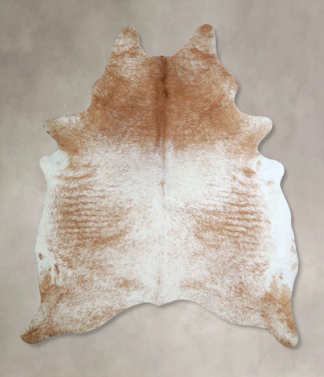 Beige and White XX-Large Brazilian Cowhide Rug 8'0"H x 6'11"W #A44122 