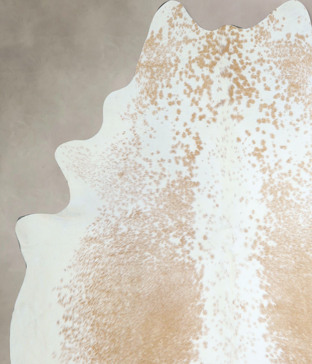 Beige and White X-Large Brazilian Cowhide Rug 7'6"H x 6'7"W #A44124 by