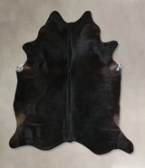 Solid Black XX-Large Brazilian Cowhide Rug 7'8"H x 7'2"W #A44131 by Hudson Hides