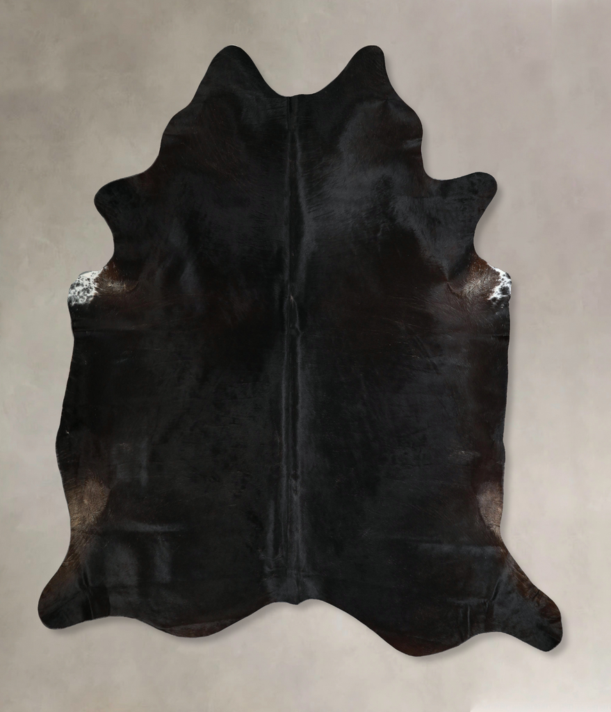 Solid Black XX-Large Brazilian Cowhide Rug 7'8"H x 7'2"W #A44131 by Hudson Hides