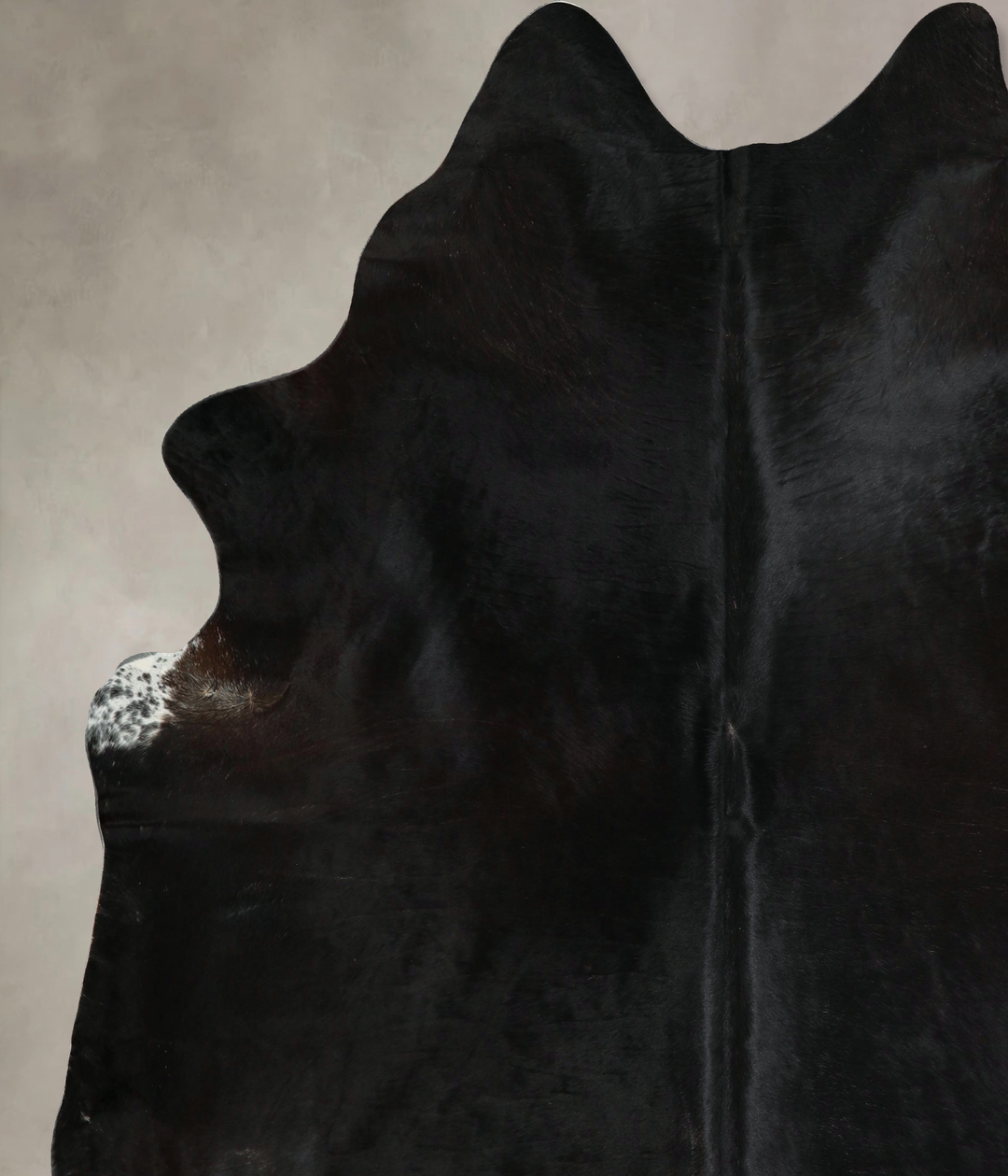 Solid Black XX-Large Brazilian Cowhide Rug 7'8"H x 7'2"W #A44131 by Hu
