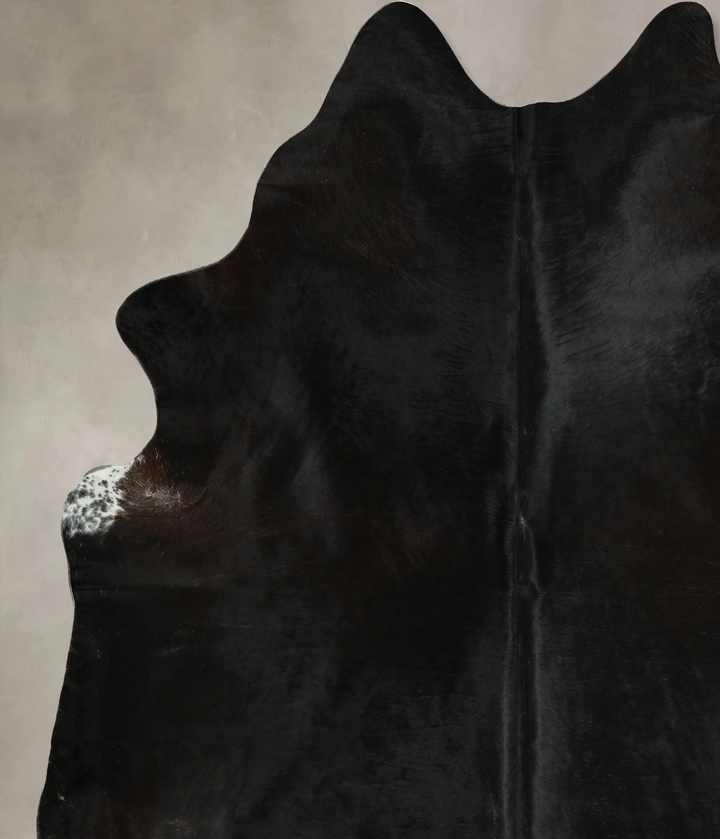 Solid Black XX-Large Brazilian Cowhide Rug 7'8"H x 7'2"W #A44131 by Hudson Hides
