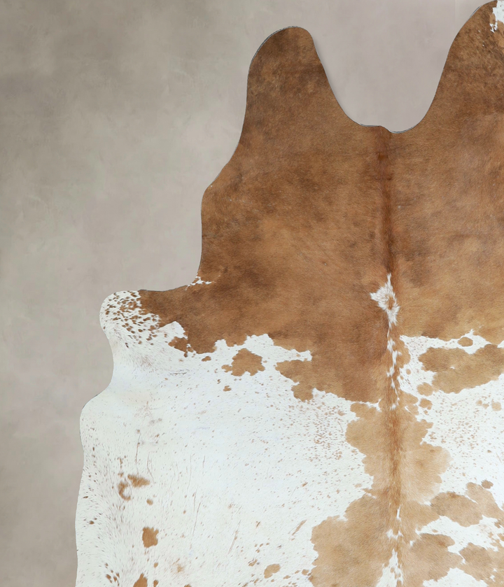 Beige and White XX-Large Brazilian Cowhide Rug 7'11"H x 7'0"W #A44138 by Hudson Hides