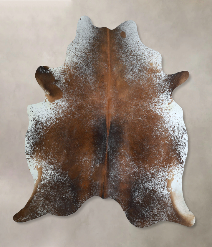 Salt and Pepper Brown X-Large Brazilian Cowhide Rug 7'3"H x 6'8"W #A44141 by Hudson Hides