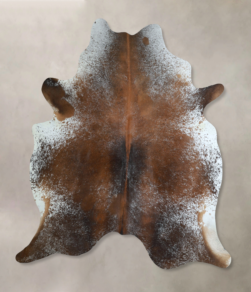 Salt and Pepper Brown X-Large Brazilian Cowhide Rug 7'3"H x 6'8"W #A44141 by Hudson Hides