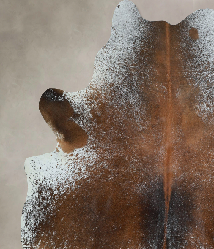 Salt and Pepper Brown X-Large Brazilian Cowhide Rug 7'3"H x 6'8"W #A44141 by Hudson Hides