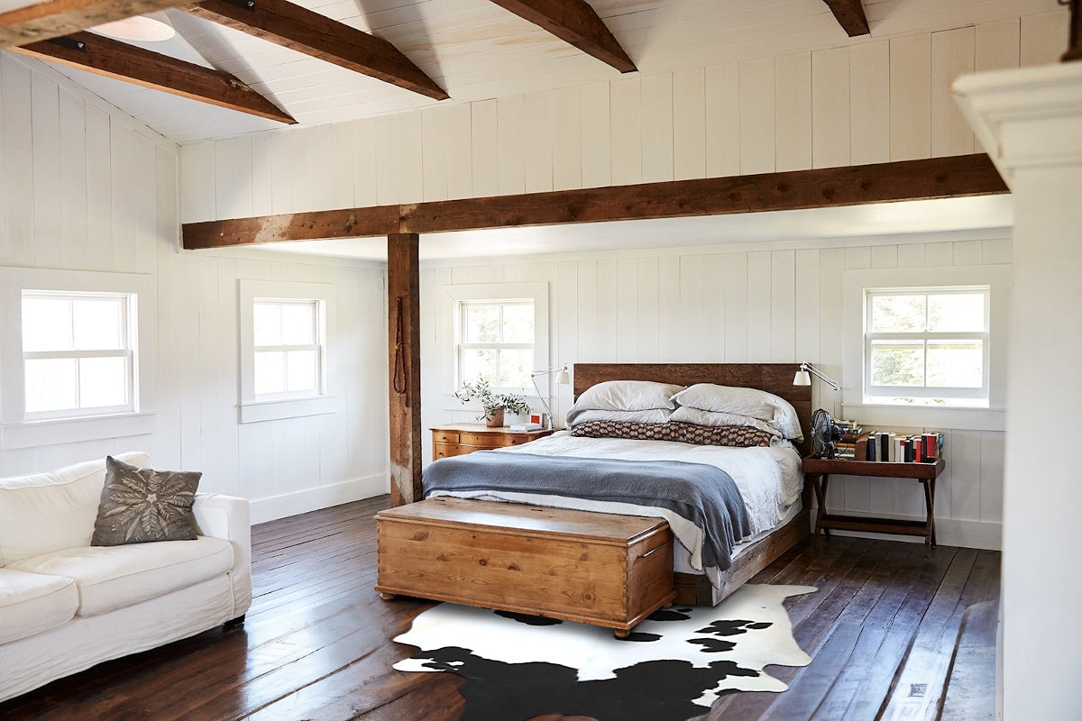Black and White XX-Large Brazilian Cowhide Rug 8'0"H x 6'10"W #A44146 by Hudson Hides