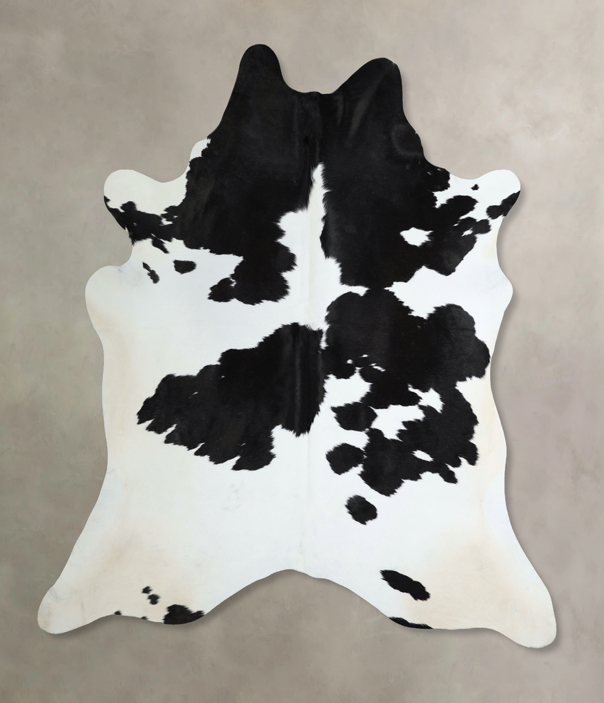 Black and White XX-Large Brazilian Cowhide Rug 7'5"H x 6'10"W #A44148 by Hudson Hides