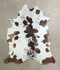 Chocolate and White X-Large Brazilian Cowhide Rug 6'10