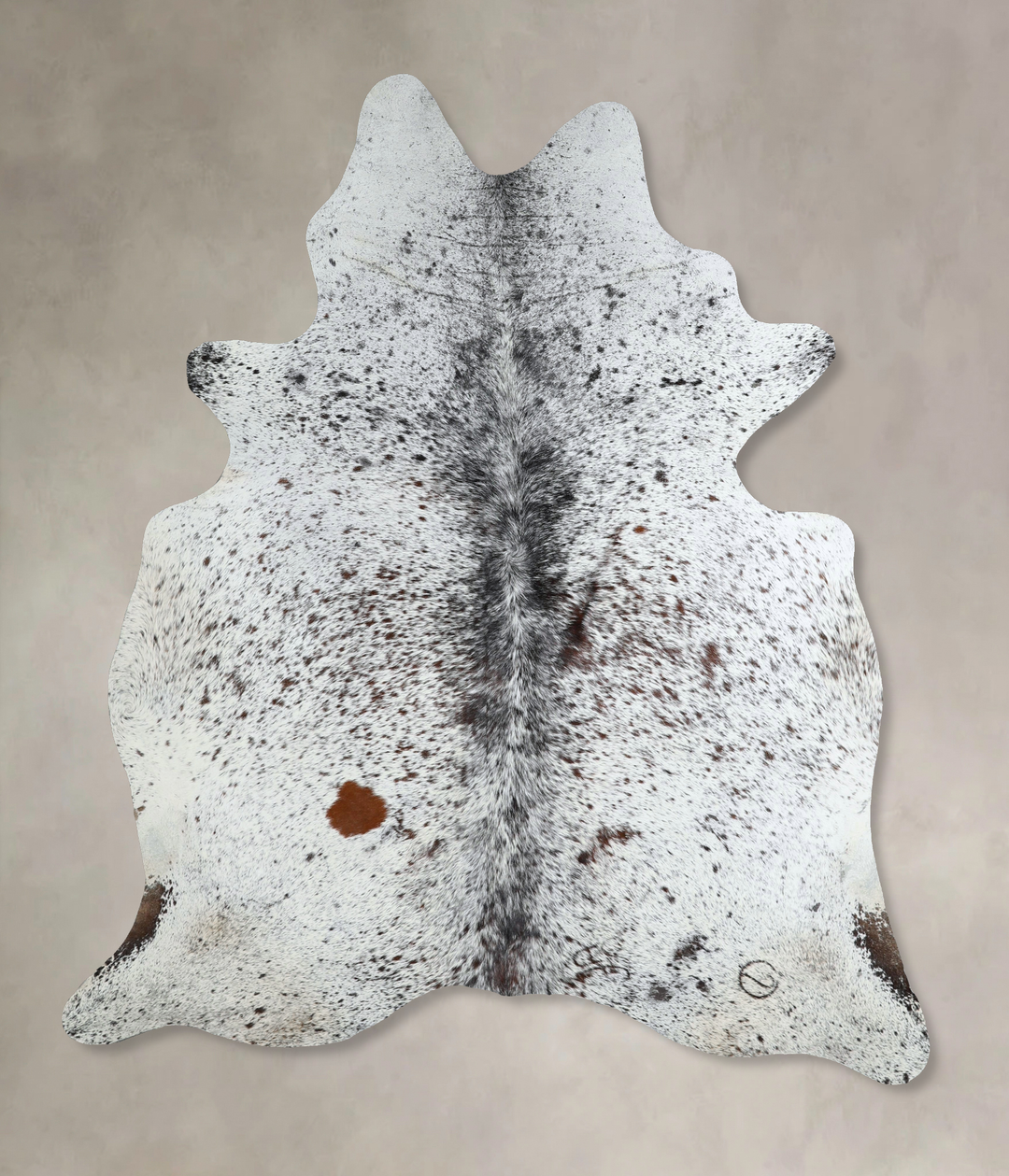 Salt and Pepper Black X-Large Brazilian Cowhide Rug 7'4"H x 6'1"W #A44