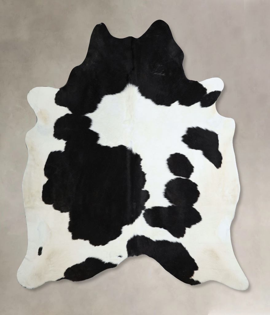 Black and White XX-Large Brazilian Cowhide Rug 7'6"H x 6'11"W #A44158 by Hudson Hides