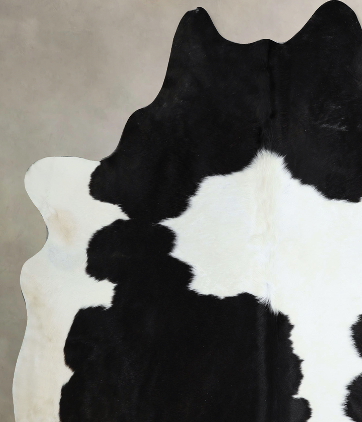 Black and White XX-Large Brazilian Cowhide Rug 7'6"H x 6'11"W #A44158 by Hudson Hides