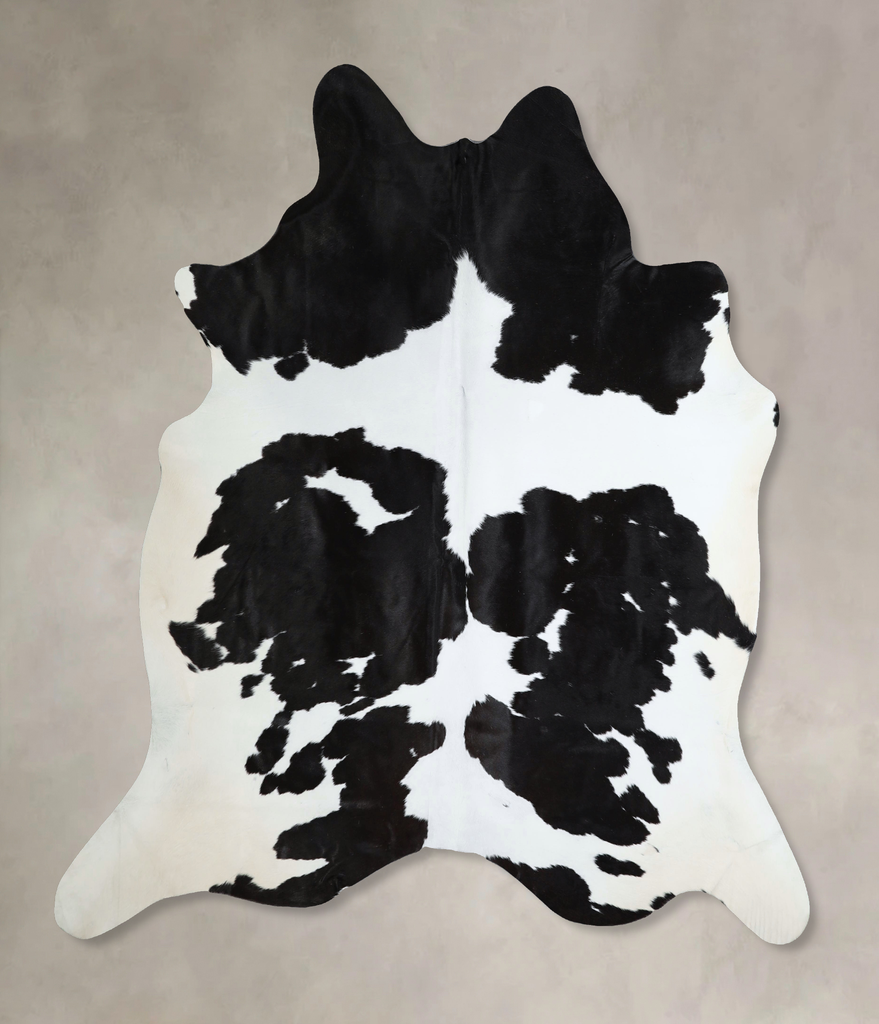 Black and White X-Large Brazilian Cowhide Rug 7'2"H x 6'7"W #A44162 by Hudson Hides