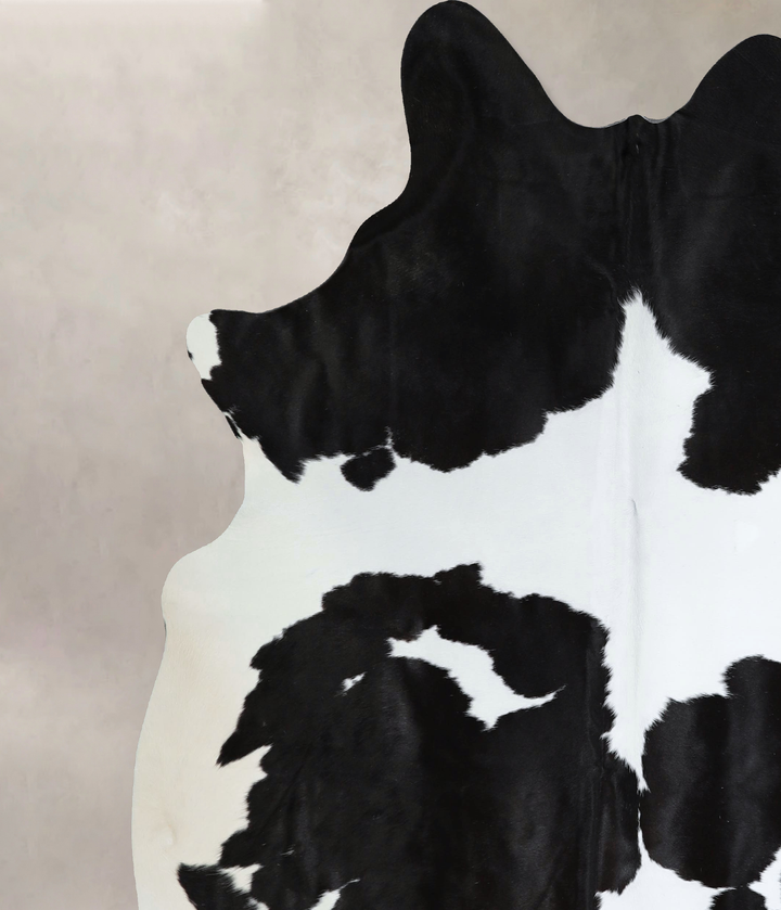Black and White X-Large Brazilian Cowhide Rug 7'2"H x 6'7"W #A44162 by Hudson Hides
