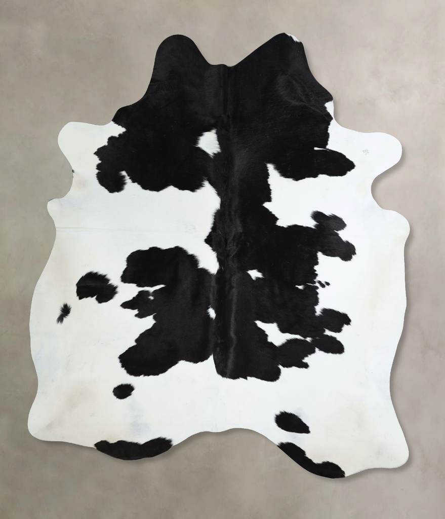 Black and White X-Large Brazilian Cowhide Rug 7'3"H x 5'9"W #A44165 by Hudson Hides