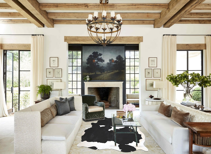 Black and White X-Large Brazilian Cowhide Rug 7'4"H x 6'3"W #A44212 by Hudson Hides