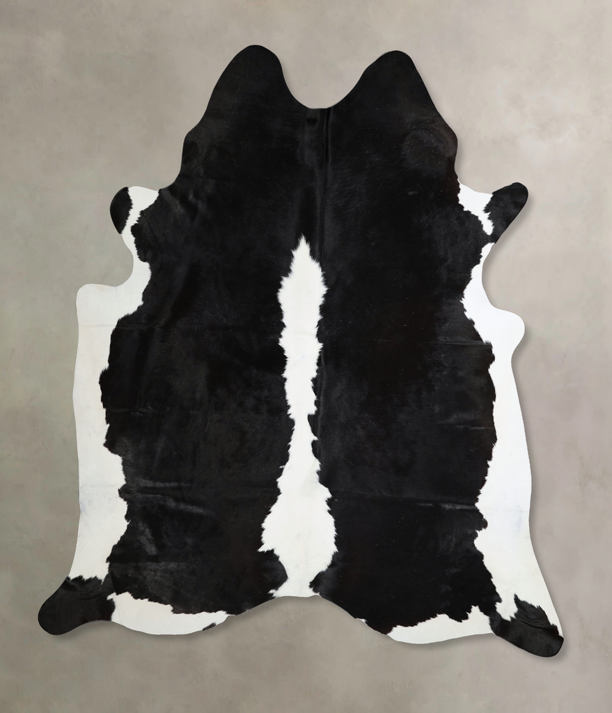 Black and White XX-Large Brazilian Cowhide Rug 8'1"H x 6'11"W #A44213 by Hudson Hides
