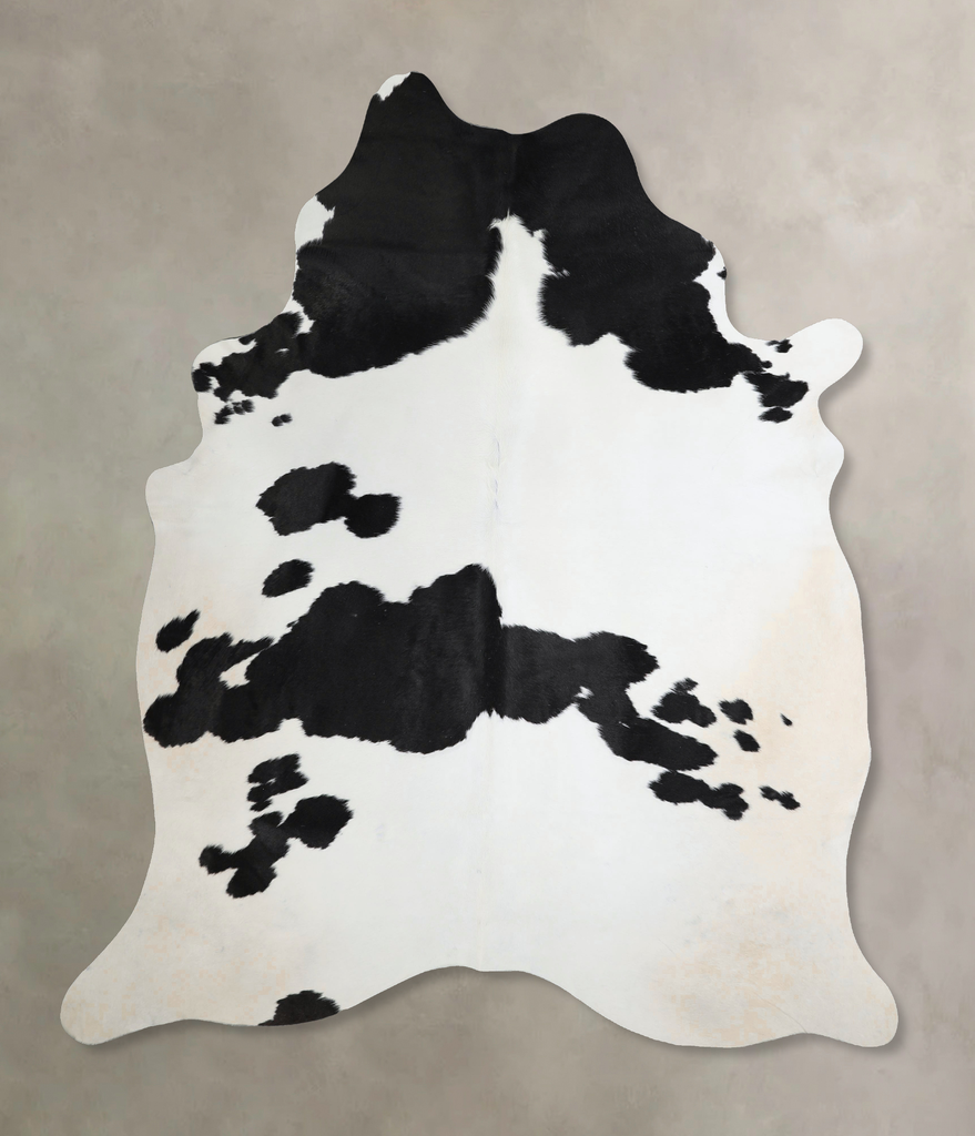 Black and White X-Large Brazilian Cowhide Rug 7'8"H x 6'1"W #A44216 by Hudson Hides