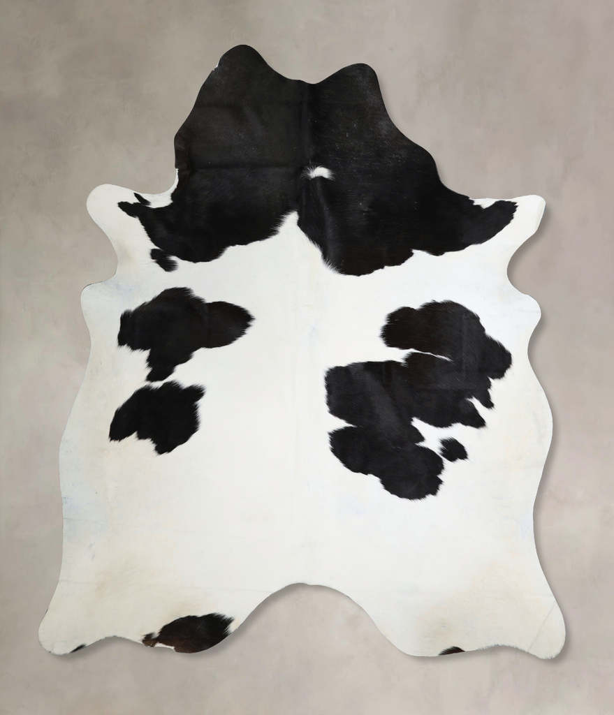 Black and White X-Large Brazilian Cowhide Rug 7'8"H x 6'6"W #A44235 by Hudson Hides
