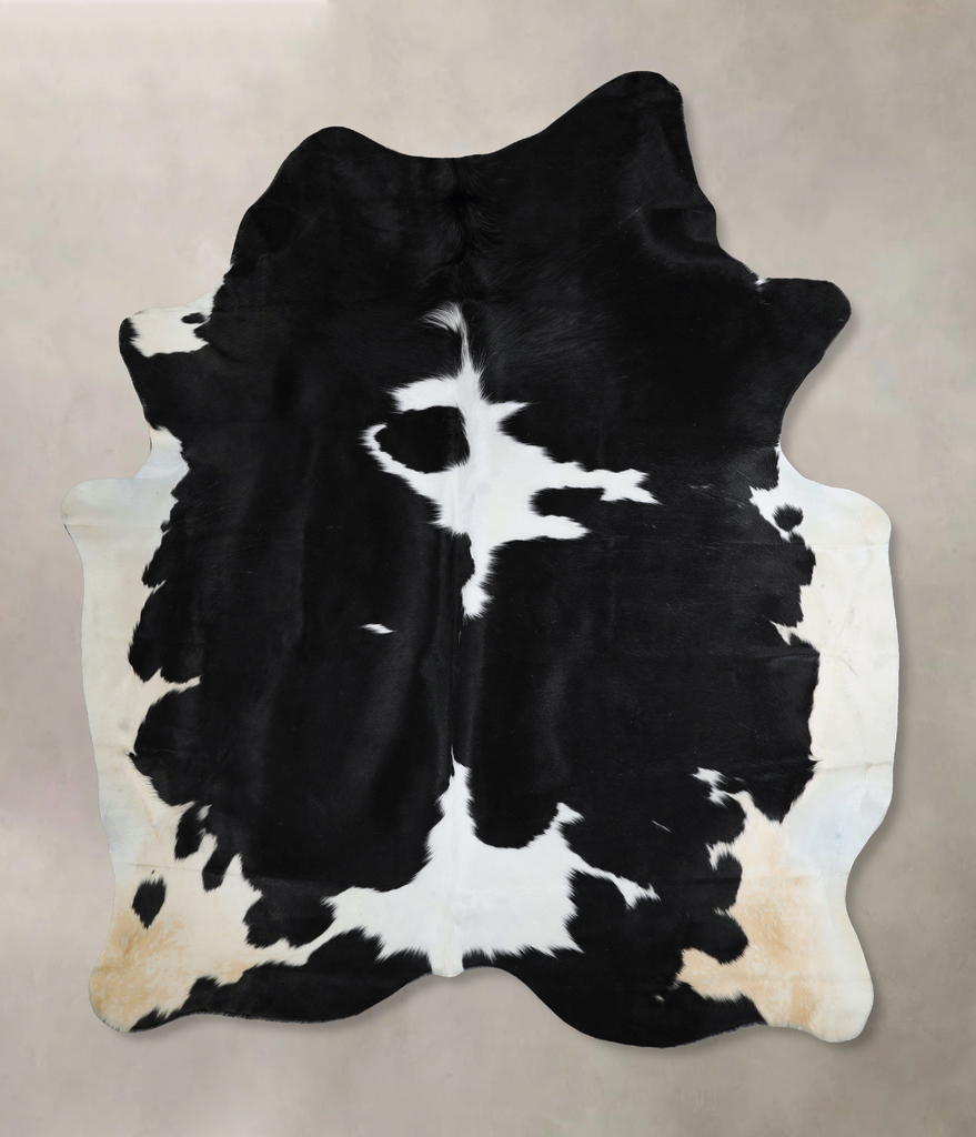 Black and White X-Large Brazilian Cowhide Rug 7'8"H x 6'2"W #A44236 by Hudson Hides