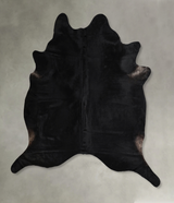 Solid Black XX-Large Brazilian Cowhide Rug 7'5"H x 6'10"W #A44252 by Hudson Hides