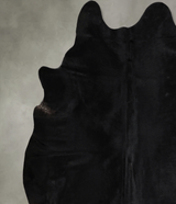 Solid Black XX-Large Brazilian Cowhide Rug 7'5"H x 6'10"W #A44252 by Hudson Hides