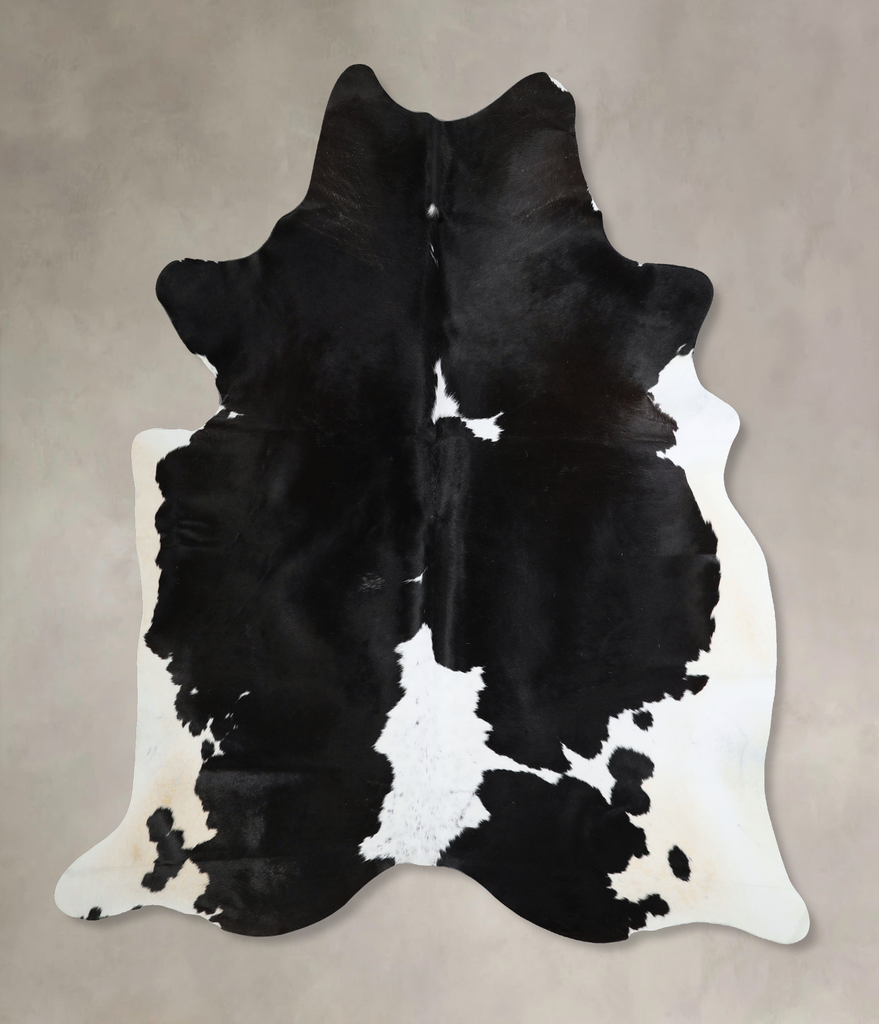 Black and White X-Large Brazilian Cowhide Rug 7'2"H x 6'6"W #A44261 by Hudson Hides
