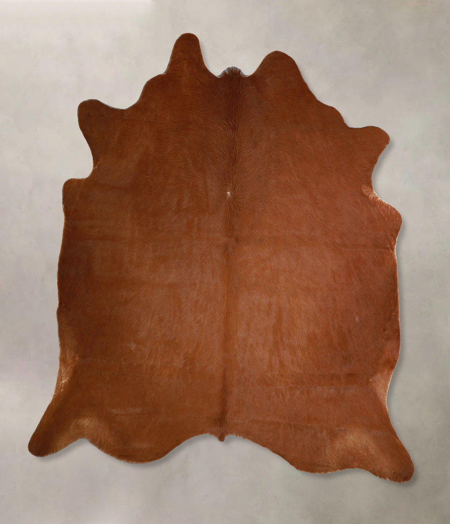 Solid Brown X-Large Brazilian Cowhide Rug 6'10"H x 6'2"W #A44265 by Hudson Hides