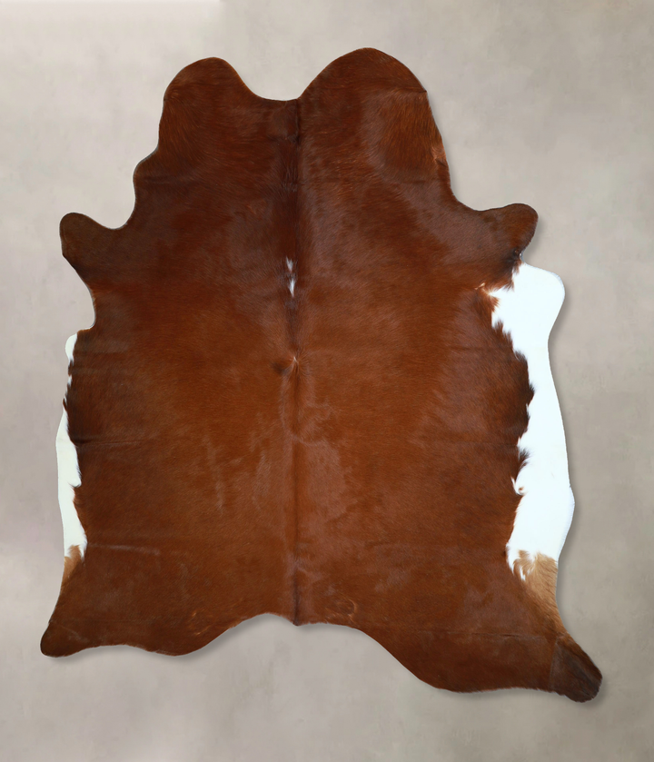 Brown and White Regular X-Large Brazilian Cowhide Rug 6'11"H x 5'10"W #A44270 by Hudson Hides
