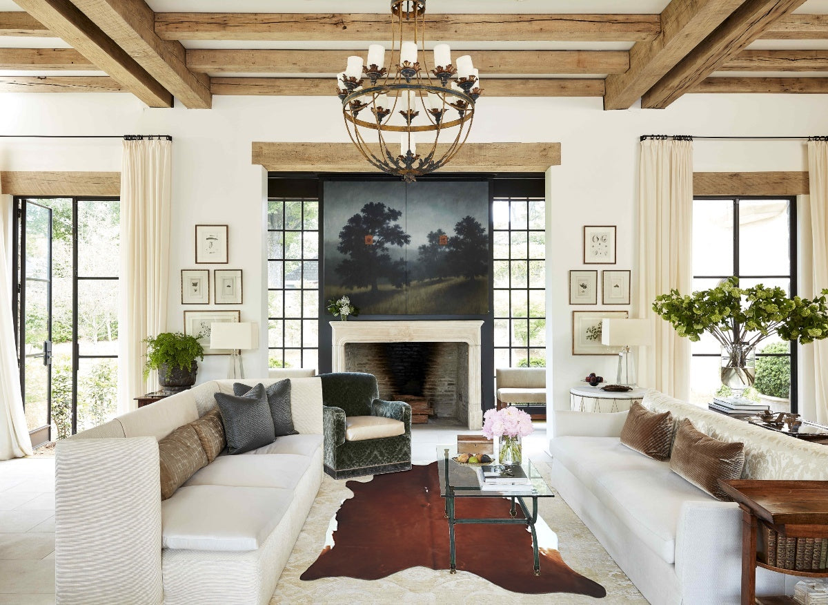 Brown and White Regular Cowhide Rug #A44270