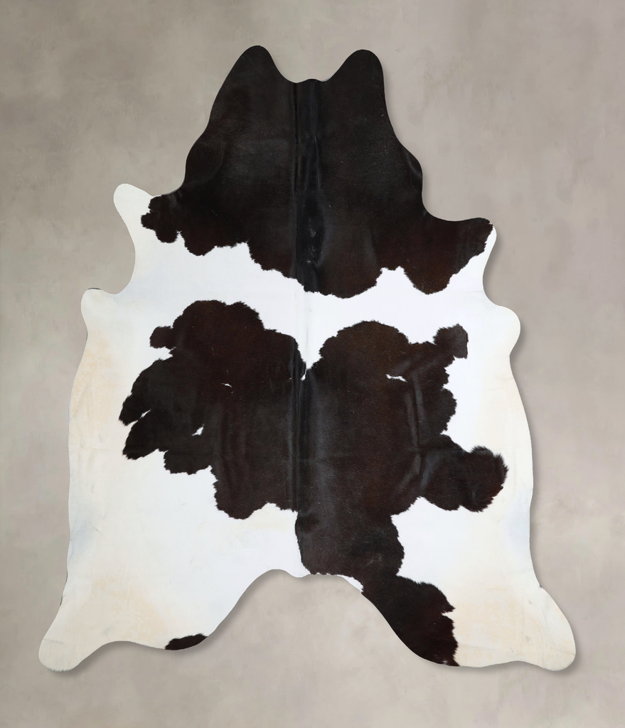 Black and White X-Large Brazilian Cowhide Rug 7'1"H x 6'7"W #A44286 by Hudson Hides