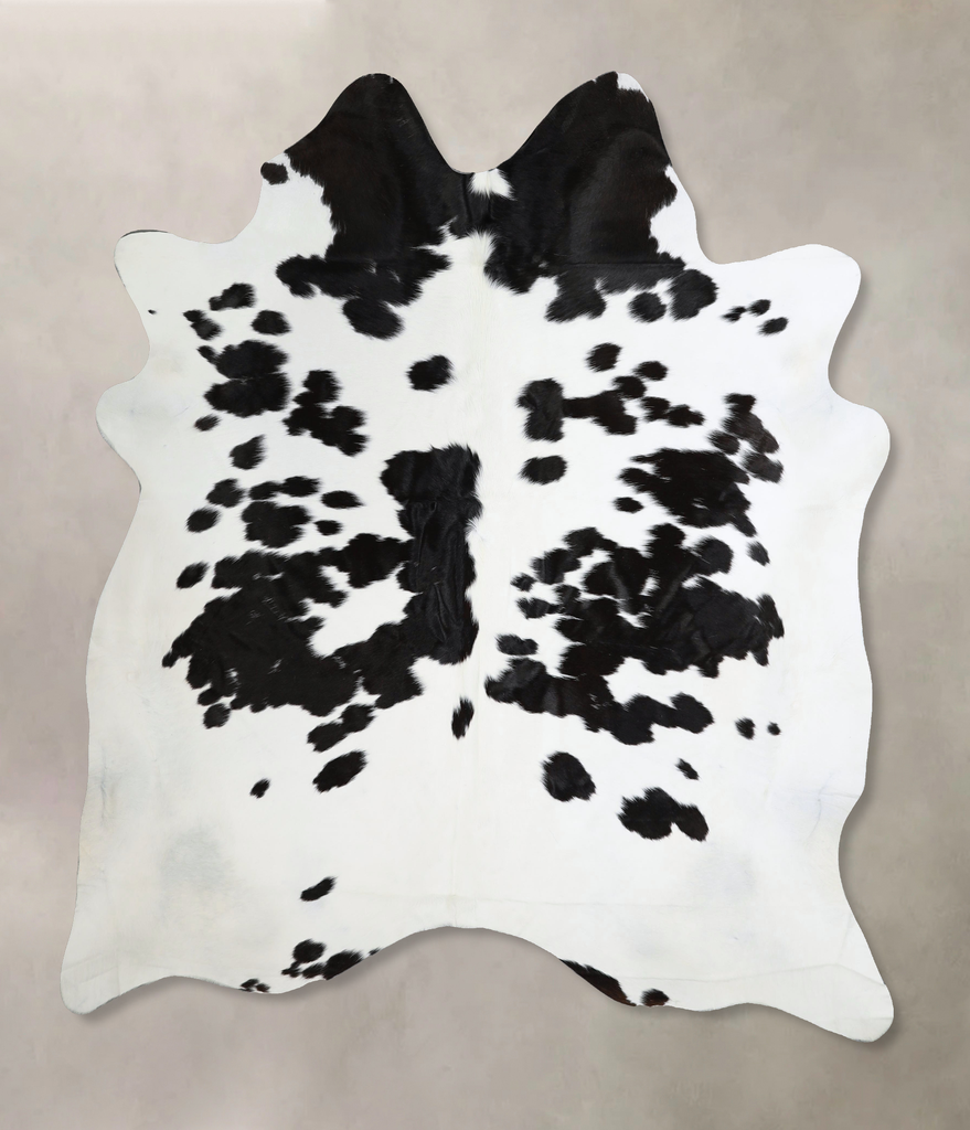 Black and White X-Large Brazilian Cowhide Rug 7'4"H x 6'4"W #A44297 by Hudson Hides