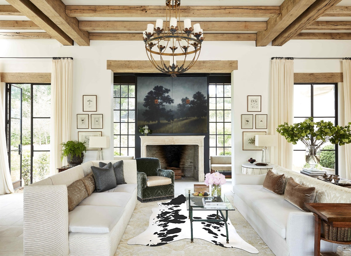 Black and White XX-Large Brazilian Cowhide Rug 8'4"H x 6'9"W #A44298 by Hudson Hides