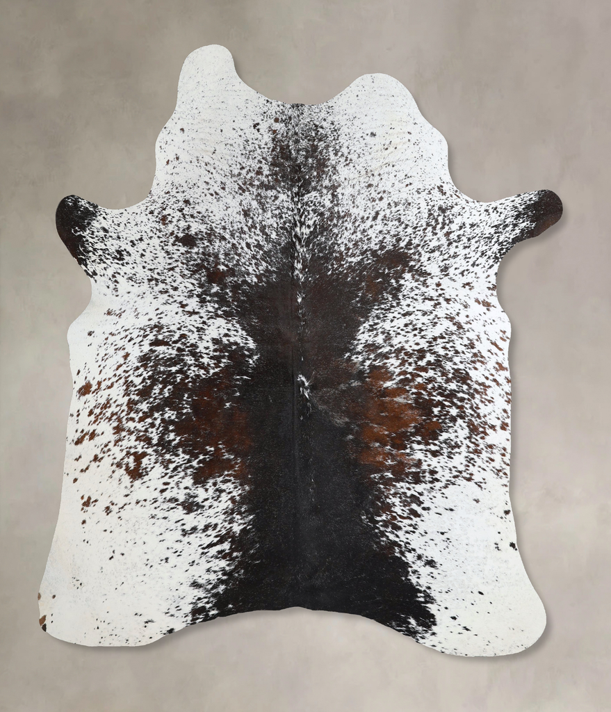 Salt and Pepper Black Large Brazilian Cowhide Rug 6'6"H x 5'0"W #A44308 by Hudson Hides