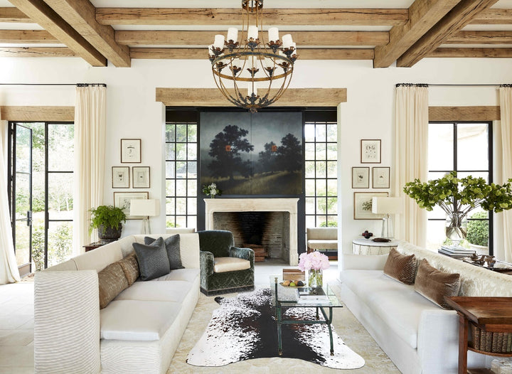 Salt and Pepper Black Large Brazilian Cowhide Rug 6'6"H x 5'0"W #A44308 by Hudson Hides