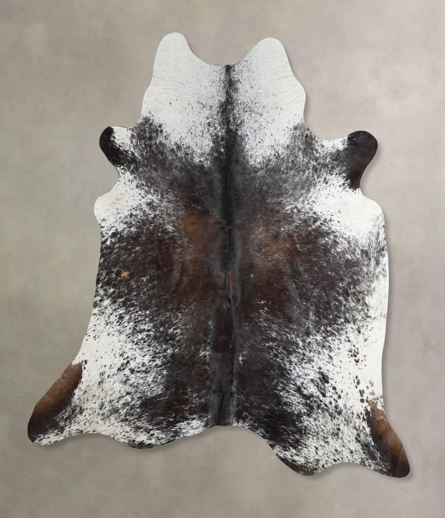 Salt and Pepper Brown X-Large Brazilian Cowhide Rug 6'10"H x 6'4"W #A44311 by Hudson Hides